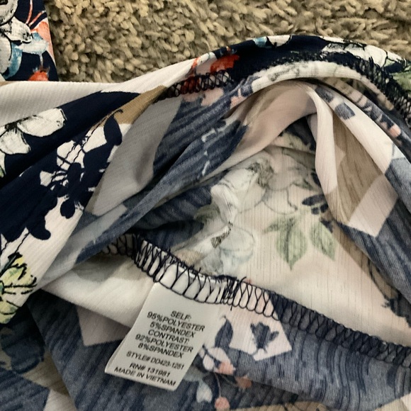 NAIF Navy and White Floral & Diamond Dress Small - Picture 4 of 6